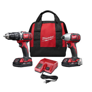 Milwaukee Cordless Lithium-ion 2-tool Combo Kit 1/2 Hammer Drill Driver 1/4 Hex Compact