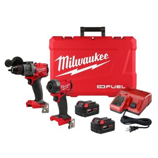 Milwaukee M18 Fuel 2-tool Combo Kit 1/2 Hammer Drill 1/4 Hex Impact Driver (2) Redlithium XC