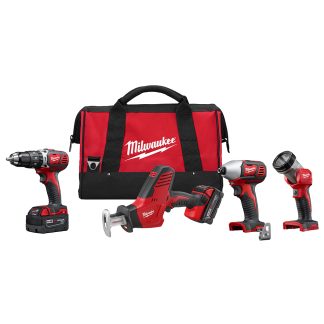 Milwaukee Cordless Lithium-ion 4-tool Combo Kit 1/2 Hammer Drill / Driver Hackzall One-