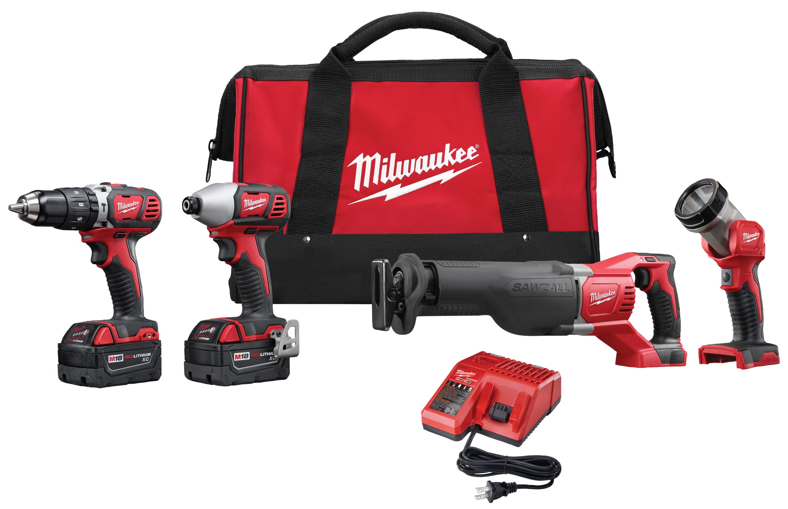 Milwaukee Cordless Lithium-ion 4-tool Combo Kit 1/2 Hammer Drill / Driver Sawzall Recip