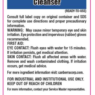 Label RTU - Servicemaster Cleanser 33516, Sold Per Each