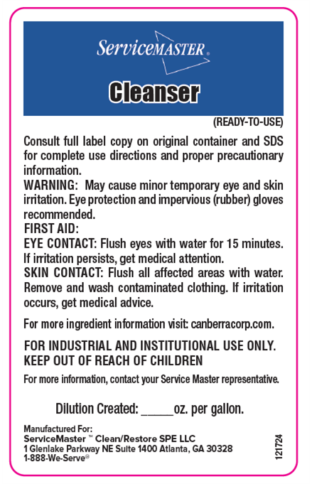 Label RTU - Servicemaster Cleanser 33516, Sold Per Each