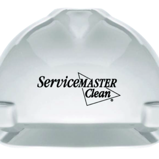 V-Gard Hard Cap with Fas-Trac Ratchet Suspension, White, ServiceMaster Logo