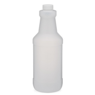 Impact Plastic Bottle With Graduations, 32 Oz. With Threaded Cap, Sold Per Each