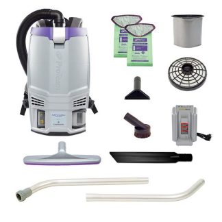 Proteam GoFit 6 Cordless 4Ah, 107783, 6 qt. Commercial Backpack Vacuum w/ Xover Multi-Surface Two-Piece Wand Tool Kit #107098