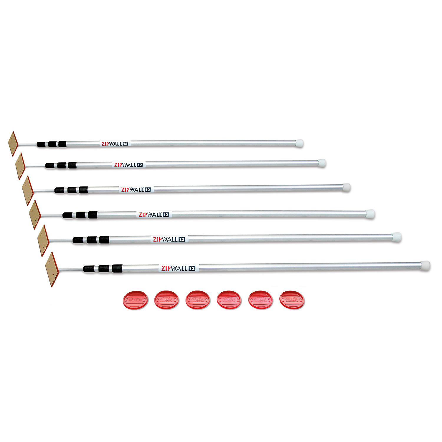 ZipWall, Dust Shield Barrier System, 6 Spring Loaded Poles, 12'