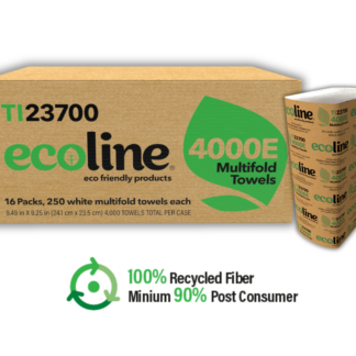 Ecoline 4000E White Multifold Towels 1-Ply, 16 Packs / Cs