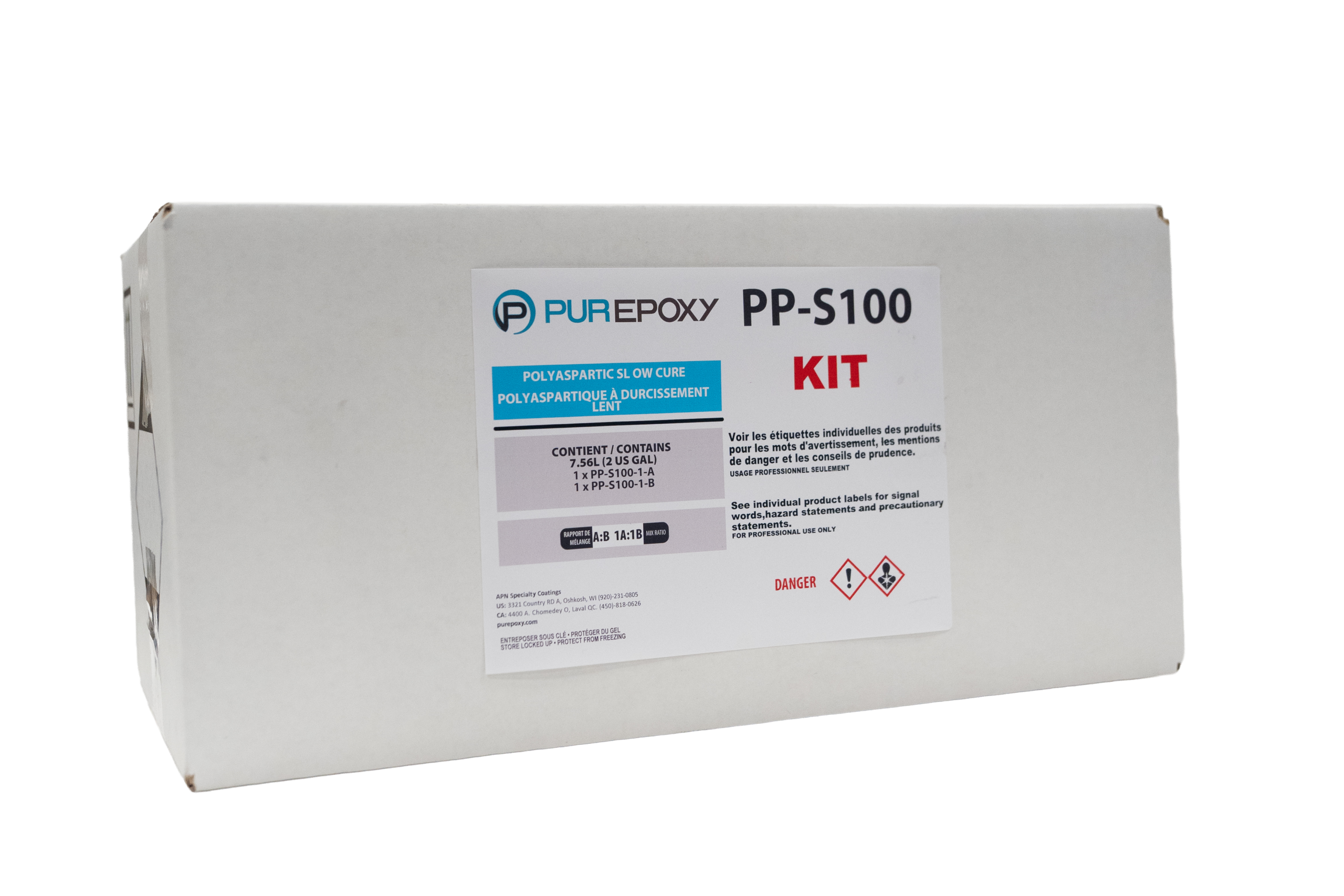 PurEpoxy, Pp-s100 Polyaspartic 100% Solid, 2-gallon Kit