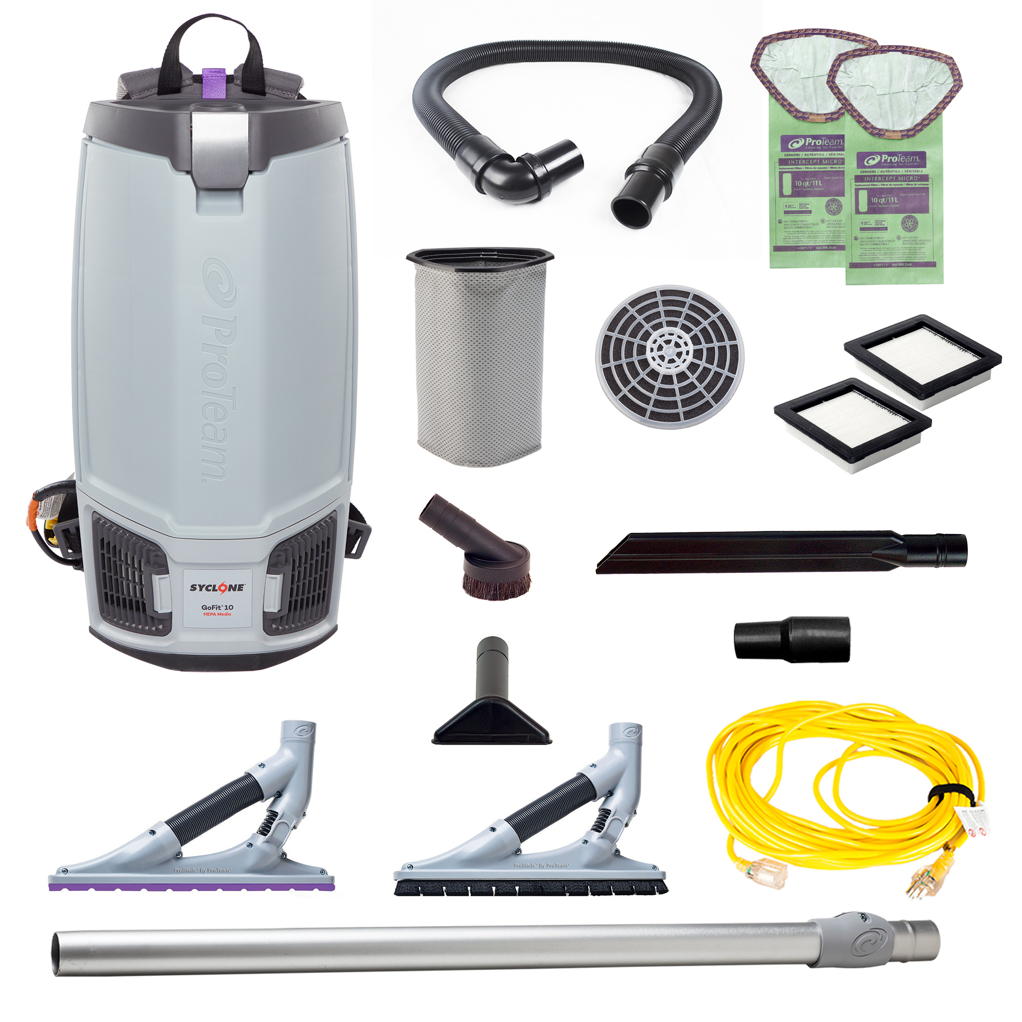 ProTeam Aramsco GoFit 10, 10 qt. Backpack Vacuum w/ ProBlade Hard Surface & Carpet Tool Kit