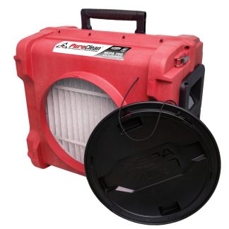 PuroClean DefendAir HEPA 700 Air Scurbber and Negative Air Machine, Red