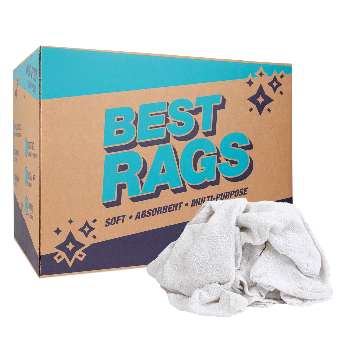 New White Terry Cloth Towels, 40 Pounds, Sold Per Case