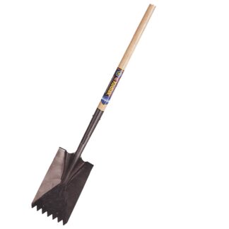 Teethed Roofing Shovel with Heel, Long Fiberglass Handle