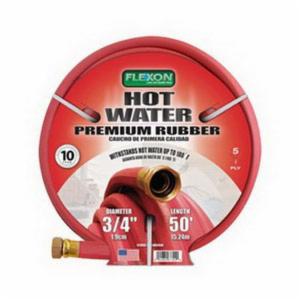 US Wire & Cable, Flexon Hot Water Hose, Rubber, Red, 3/4" x 50'