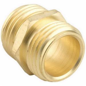 Water Hose, 3/4" Brass Male To 3/4" Male Coupler
