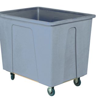 Wesco, Poly Box Cart, 5" Caster Wheels, 600 lbs. Capacity, Gray, 160 Gallon