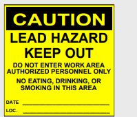 Lead Caution Sign, Paper, 14" x 20", 100 Per Pack