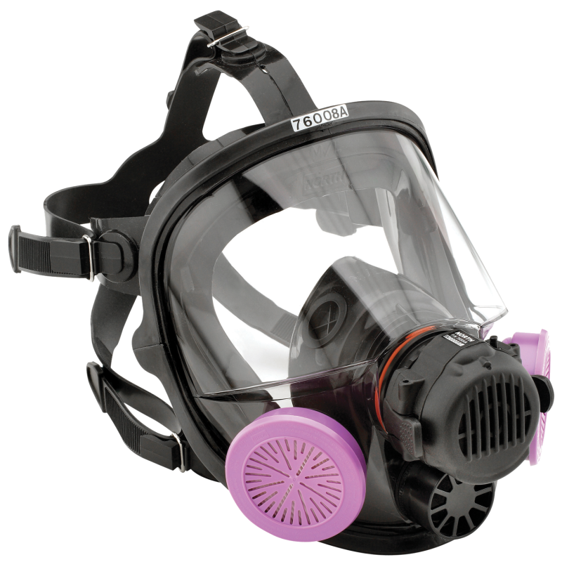 North by Honeywell Full-Face Respirator, Dual Cartridge, Size M/L