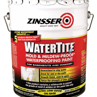 Zinsser, Mold Prevention, WaterTite Mold & Mildew Proof Waterproofing Paint, White, 5 Gallons