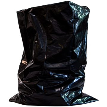 Poly Garbage Bag, Black Non-Printed Contractor Bag, Perforated, 33" x 50", 3.8 MIL, (100) Bags