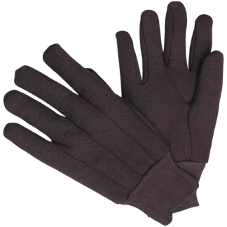 Liberty Glove & Safety, Brown Jersey Gloves With Knit Wrist