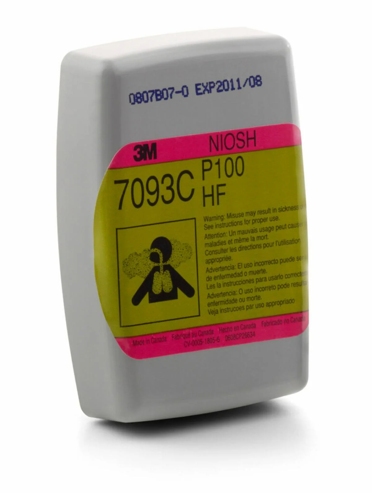 3M, Hydrogen Fluoride Cartidge and Filter, P100, With Nuisance Level Organic Vapor and Acid Gas Relief