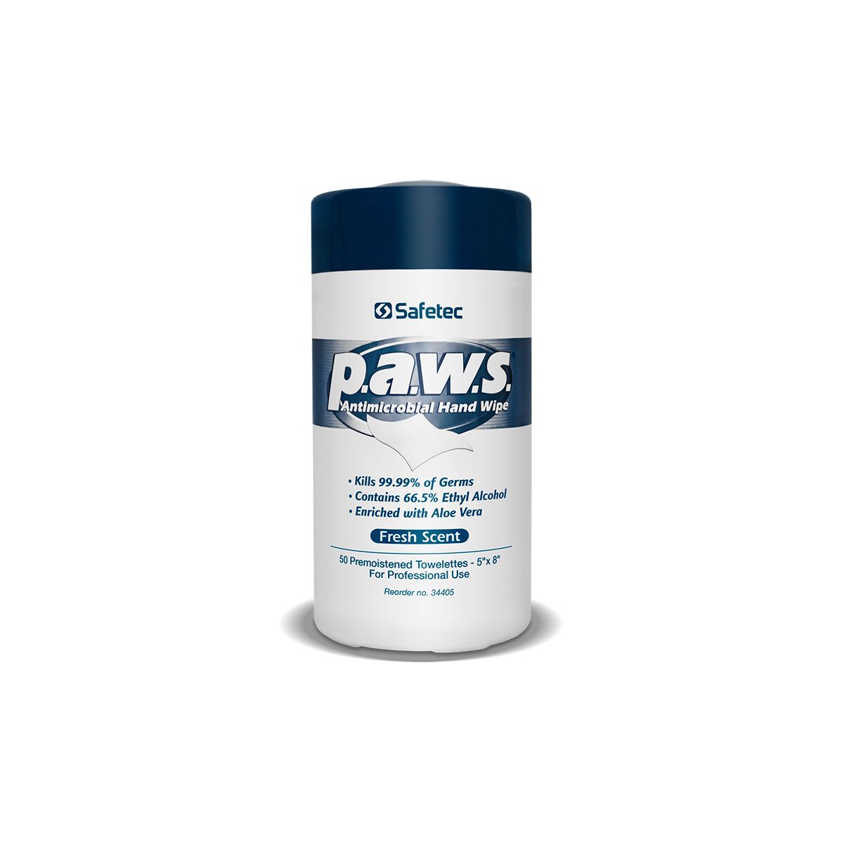 Safetec, P.A.W.S. Antimicrobial Hand Wipes, 50 Count Tub