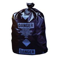 Poly Garbage Bag, Black ACM-Printed Contractor Bag, Perforated, 38" X 60", 3.8 MIL, (50) per Roll