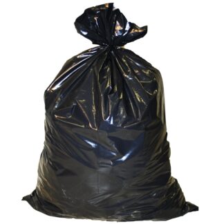 Poly Garbage Bag, Black ACM-Printed Contractor Bag, Perforated, 30" x 40", 3.8 MIL, (100) Bags