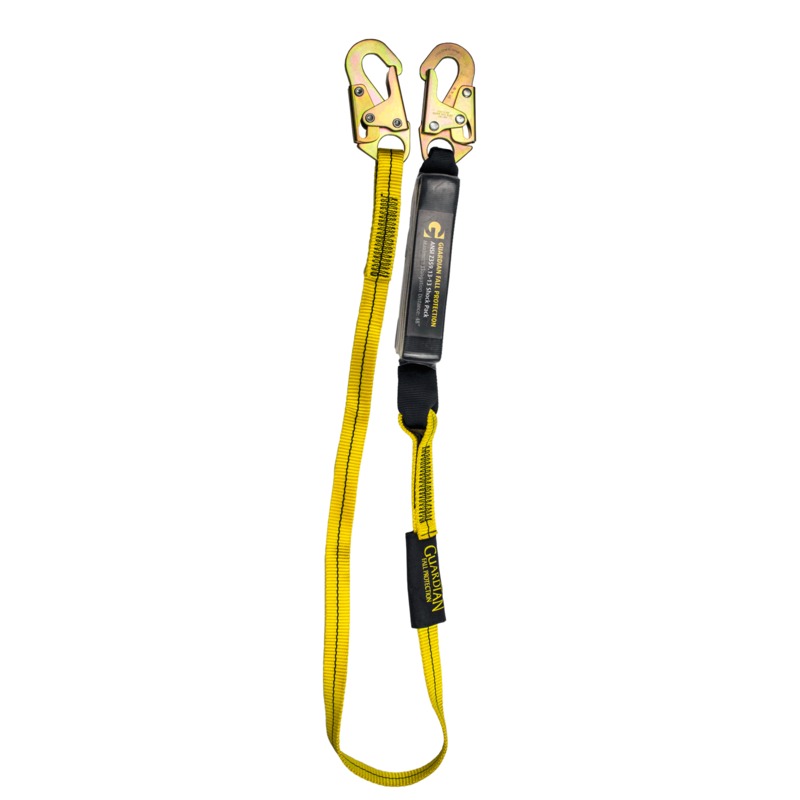 Guardian Fall Protection, Lanyard, Shock Absorbing, 6'