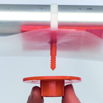 Poly-Hangers, Dp #4 Poly Sheeting Hangers, Red, 100 Per Case