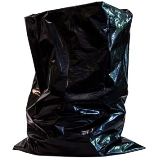 Poly Garbage Bag, Black Non-Printed Contractor Bag, Perforated, 30" x 40", 4 MIL, (100) Bags