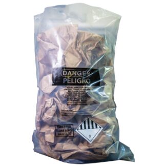 Poly Garbage Bag, Clear ACM-Printed Contractor Bag, Flat Folded, 33" x 50", 5 MIL, (75) Bags