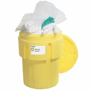 1st Poly Absorbents, Spill Kit, White, 65 Gallon Salvage Drum, Polyethylene, 28-1/4" x 37"