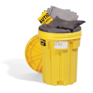 Spilltech, Spill Kit, Grey, 30 Gallon Salvage Drum, Polyethylene, 23" x 30"