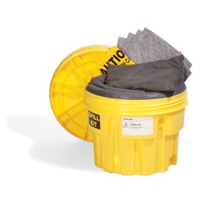 Spilltech, Spill Kit, Grey, 20 Gallon Salvage Drum, Polyethylene, 22" x 18"