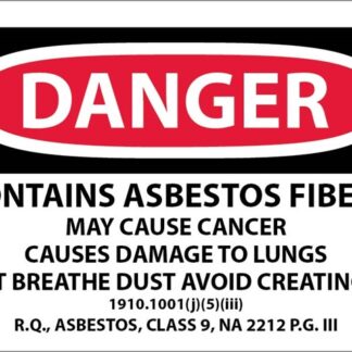 Danger Asbestos Labels, 3" X 5", 500 Per Roll