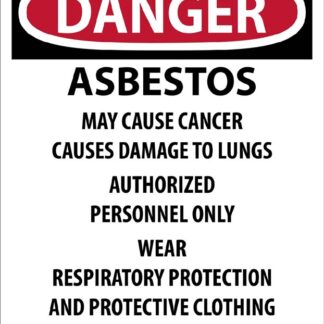 Asbestos Danger Signs, 14" x 18", 200 Per Pack