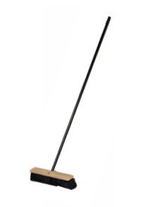 Broom, 18" head, 60" Handle, Stiff Bristle
