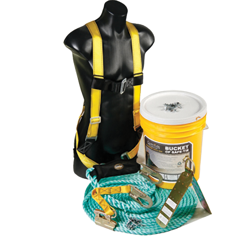 Guardian, Universal Harness, Bucket of Safe w/Reusable Roof Anchor, 50'