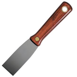 Scraper, Short Hardwood Handle, 1.25" Straight Stiff Stainless Steel Blade