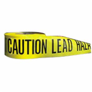 Presco Barricade Tape, Yellow Caution Lead Hazard, 3" X 1000', 2 MIL