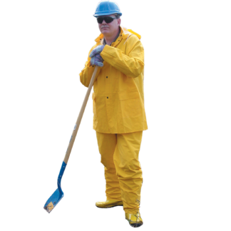 Liberty Glove & Safety Poly Rainsuit with Bib Overalls and Jacket with Detachable Hood, Size S
