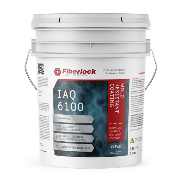 Fiberlock, Mold Prevention, IAQ 6100 Mold Resistant Coating, Clear, 5 Gallons
