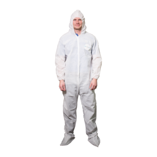 Shieldtech 10, Coverall, Polypro With Hood and Boots, 25/Case, White, 2XL