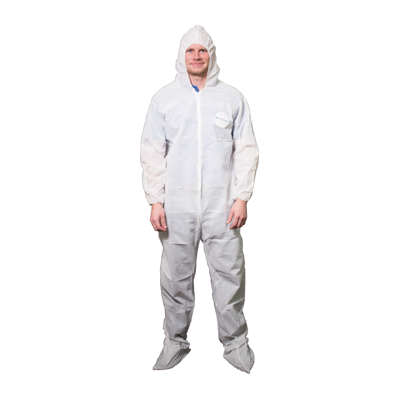 Shieldtech 10, Coverall, Polypro With Hood and Boots, 25/Case, White, 2XL