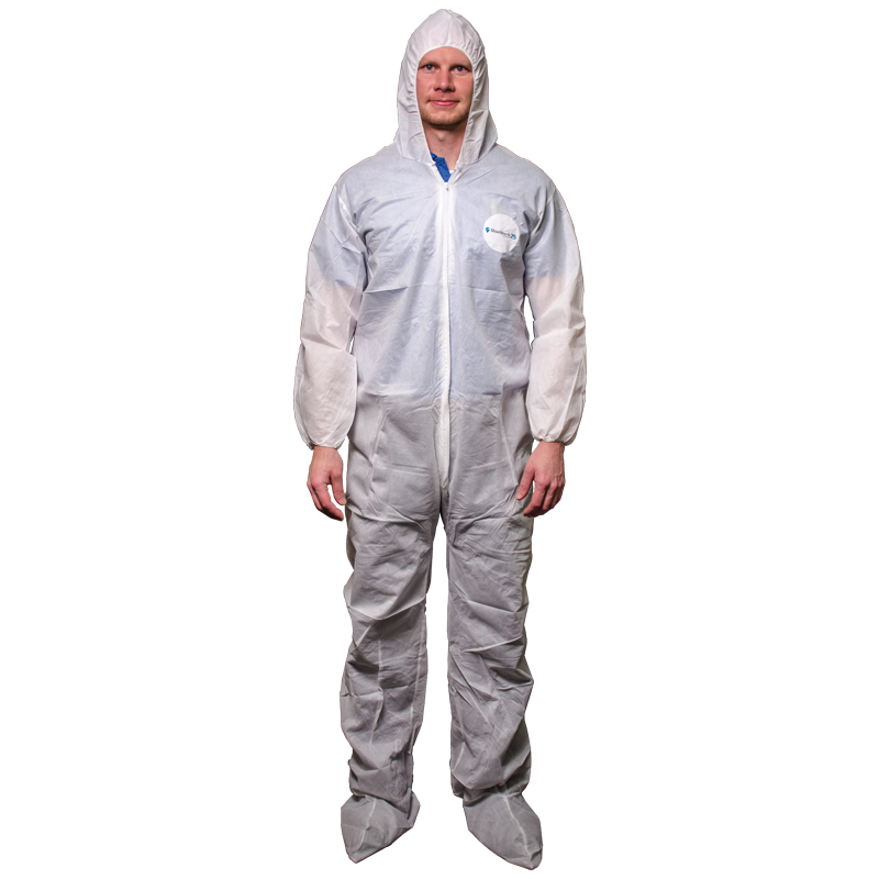 Shieldtech 25, Coverall, Polypropylene, Elastic Wrist/Ankle, White, XL