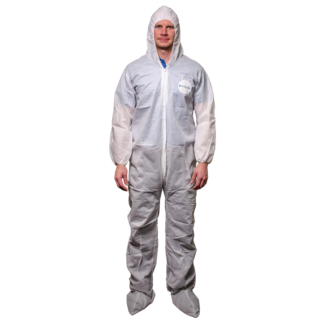 Shieldtech 25, Coverall, Polypropylene, Elastic Wrist/Ankle, White, 2XL