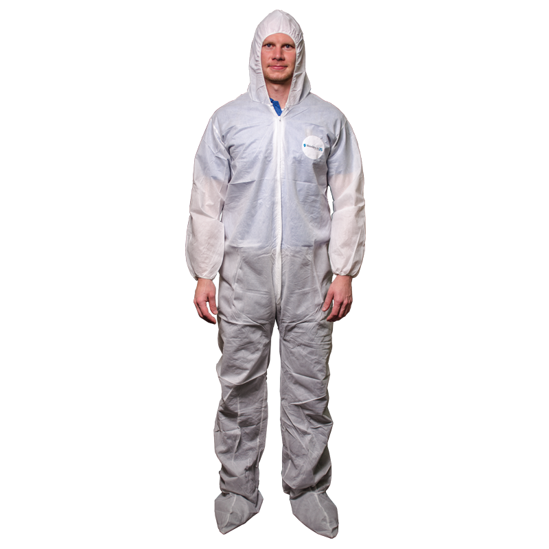 Shieldtech 25, Coverall, Polypropylene, Elastic Wrist/Ankle, White, 2XL