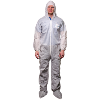Shieldtech 25, Coverall, Polypropylene, Hood/Boot, 4XL
