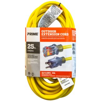Extension Cord, Heavy Duty, Single Tap 12/3 AWG x 25'
